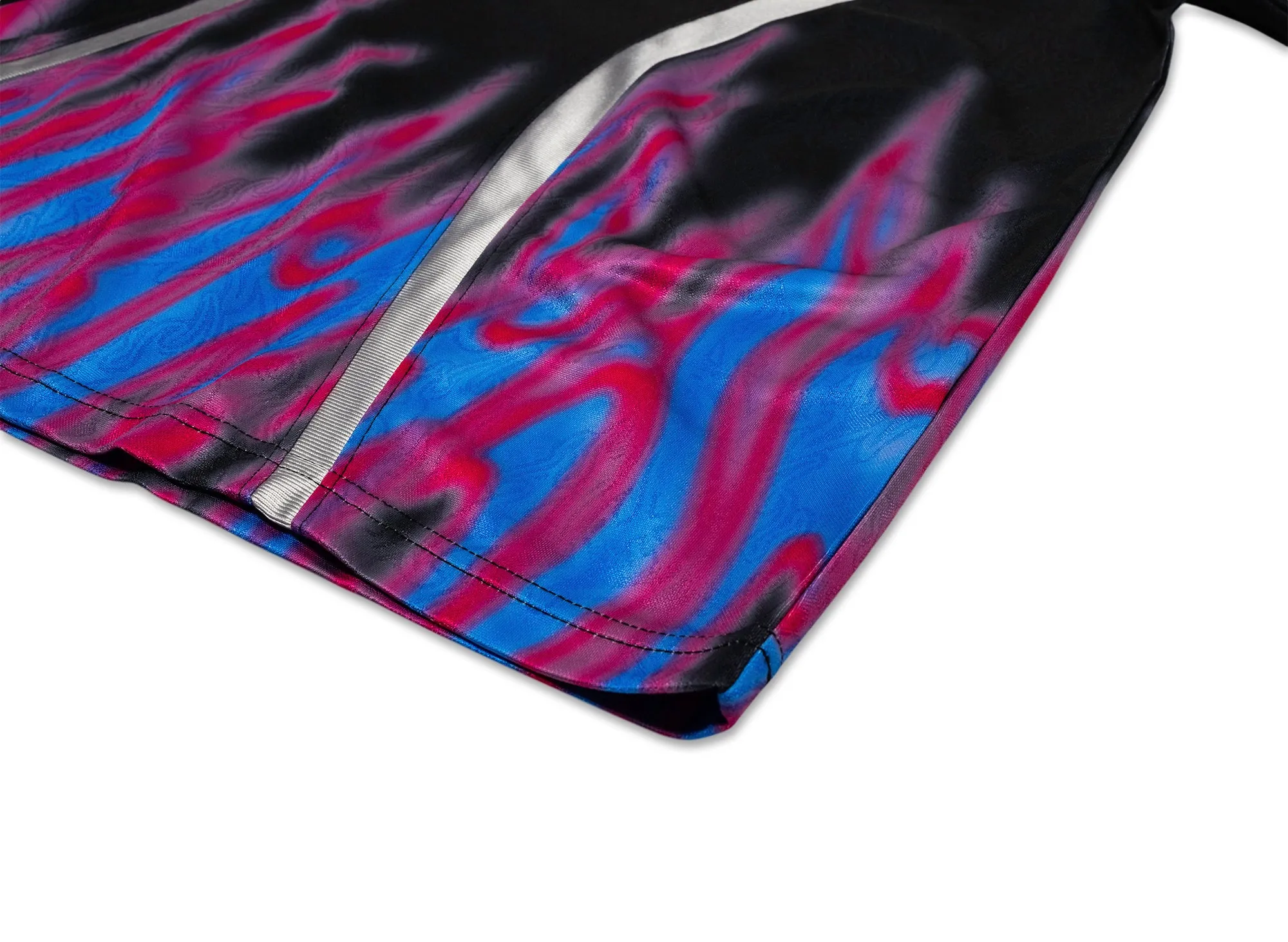 A Bathing Ape Flame Pattern Relax Fit Football Jersey in Black xld