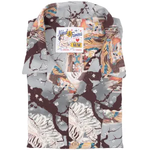 Aloha Shirt -  Skeletons  -  Pale  Blue