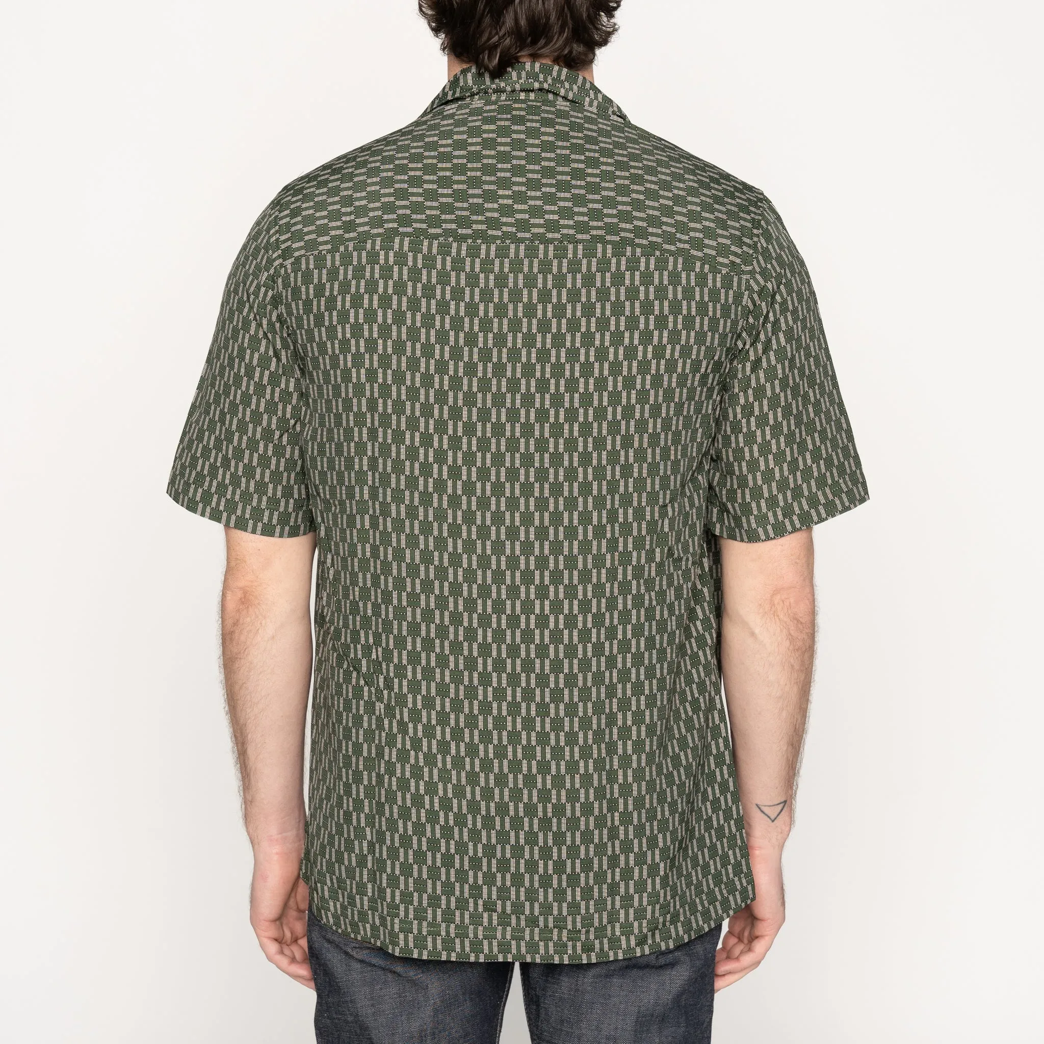 Aloha Shirt - Weave Print - Green