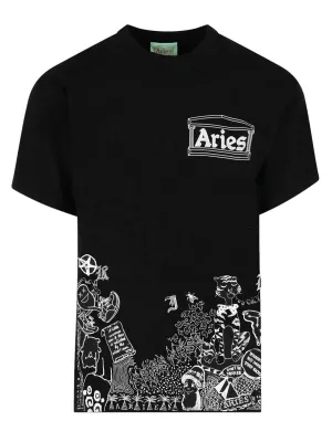 Aries Logo Printed Crewneck T-Shirt