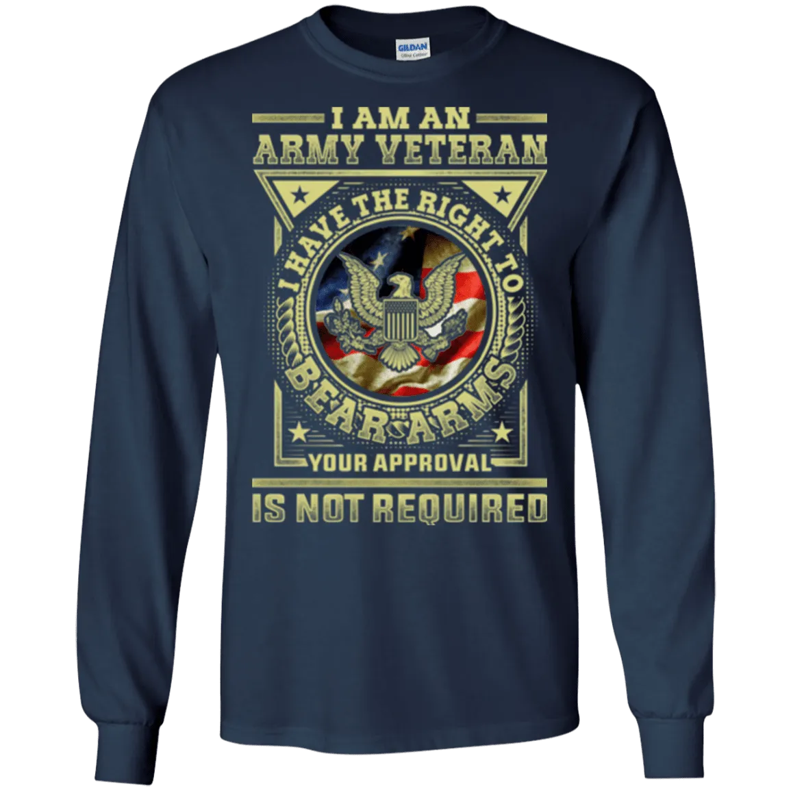 Army Veteran Have the Right To Bear Arms Men Front T Shirts