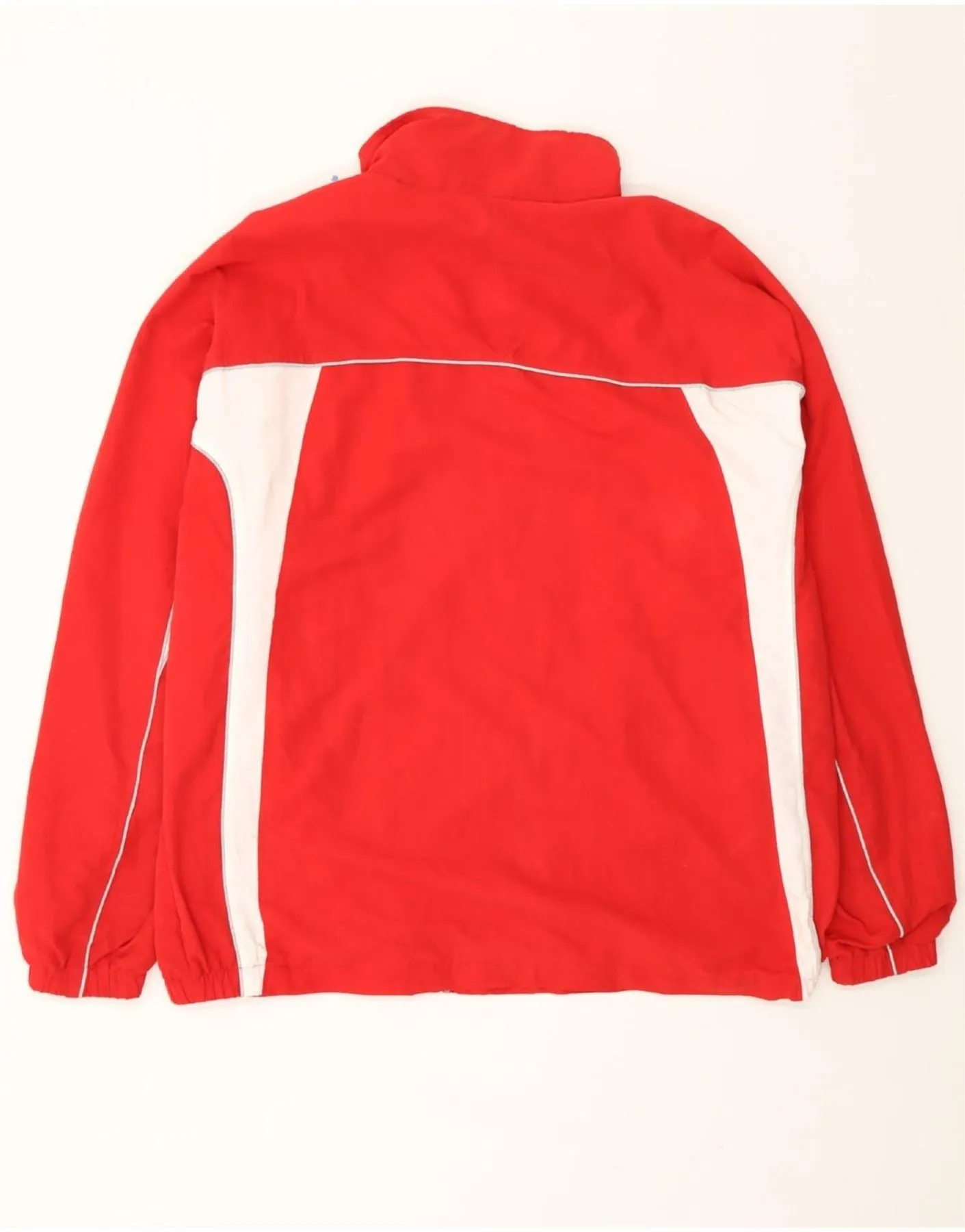 ASICS Mens Tracksuit Top Jacket 2XL Red Colourblock Polyester