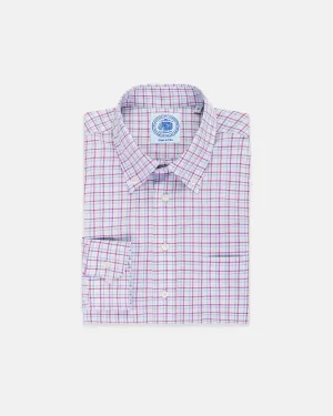 BERRY/BLUE CHECK COTTON SHIRT