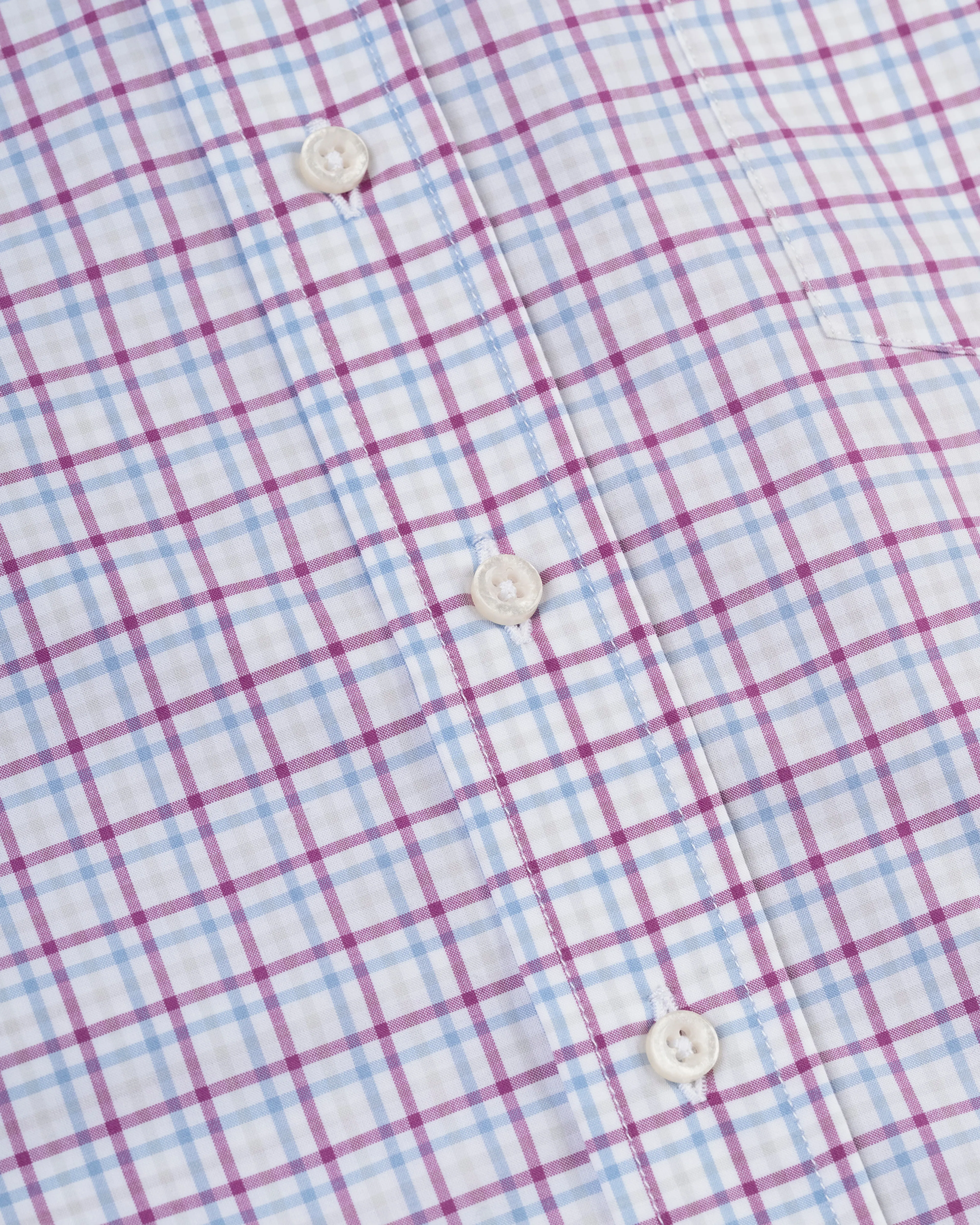 BERRY/BLUE CHECK COTTON SHIRT