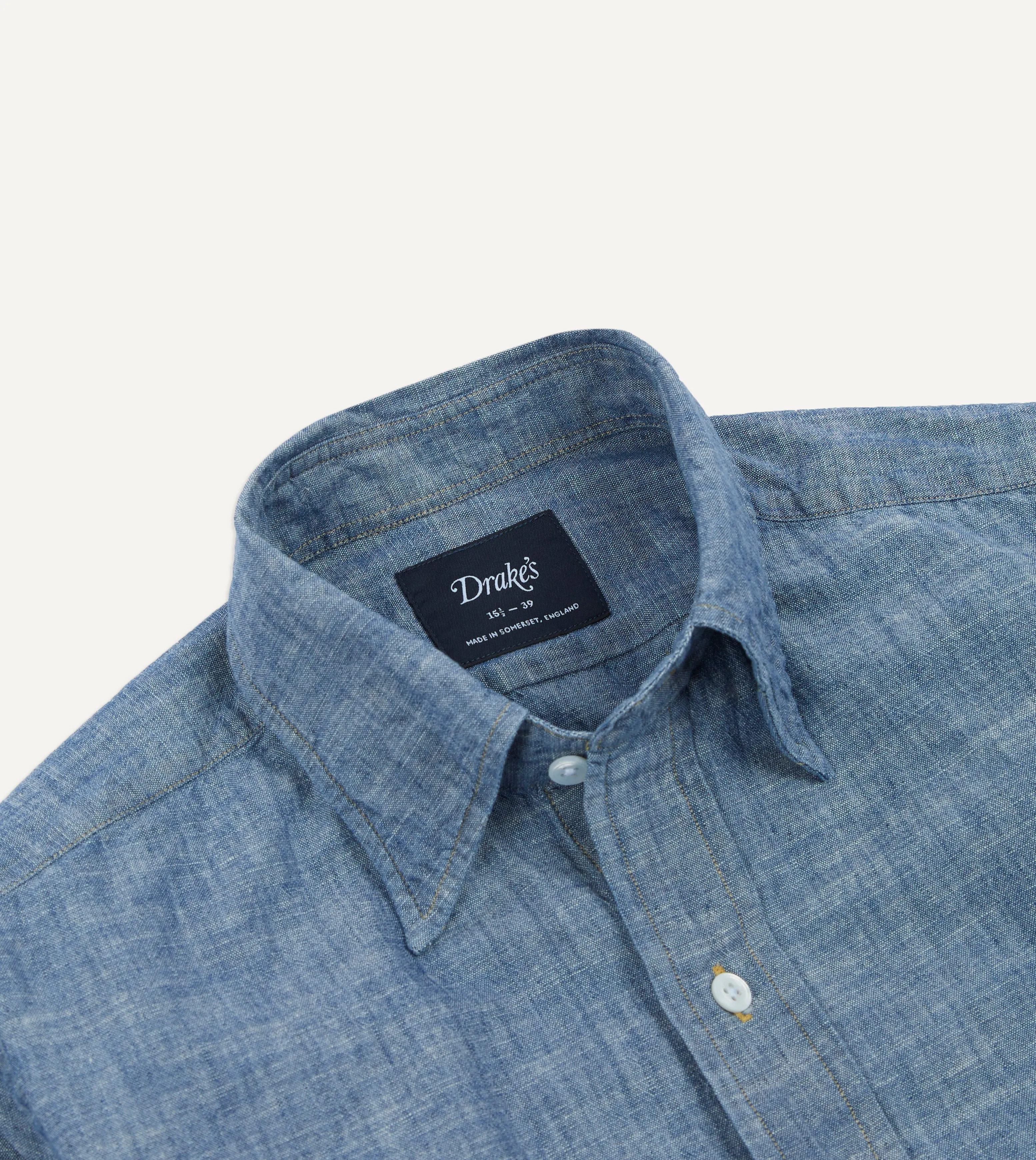 Blue Chambray Long Point Collar Shirt