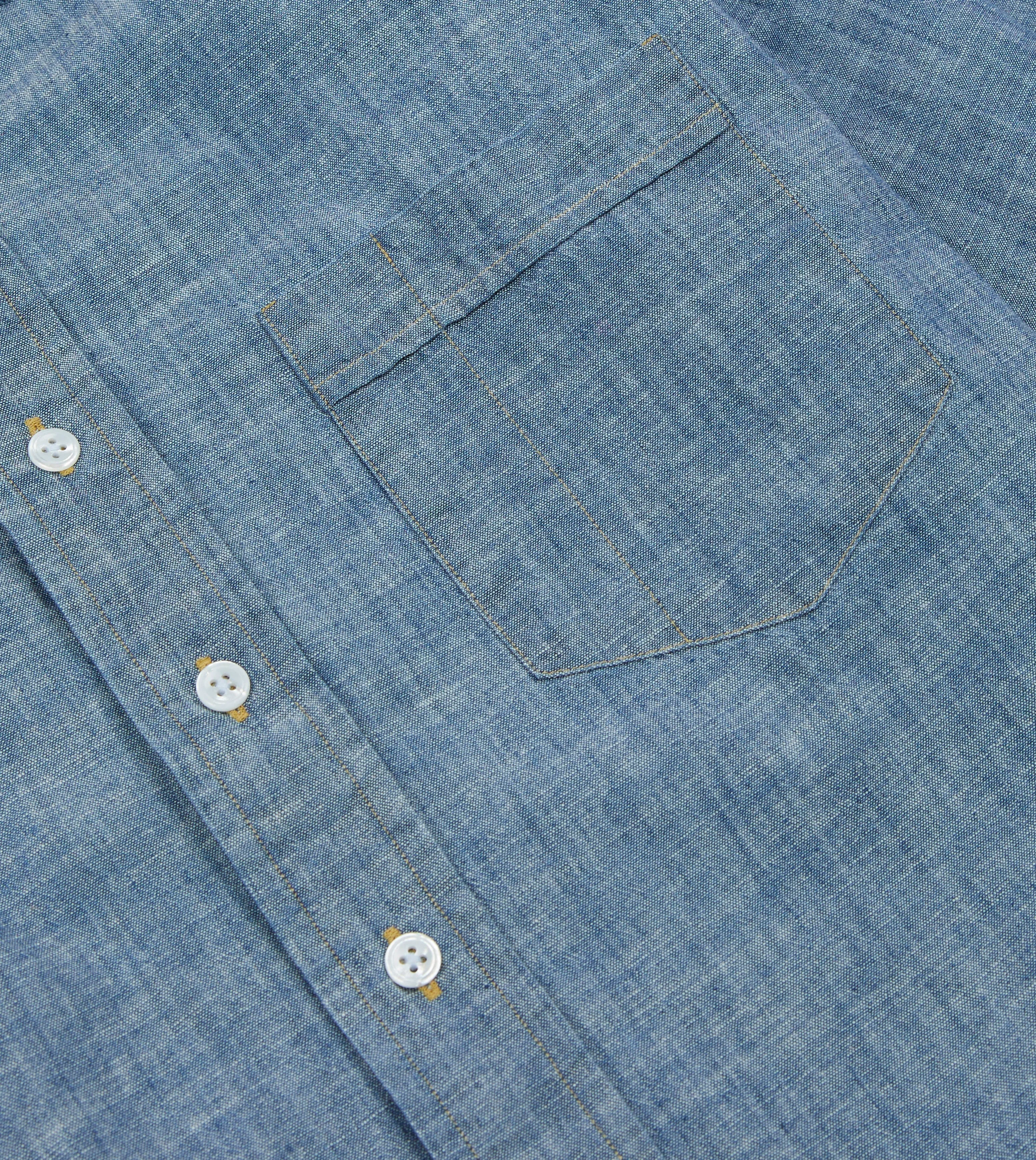 Blue Chambray Long Point Collar Shirt