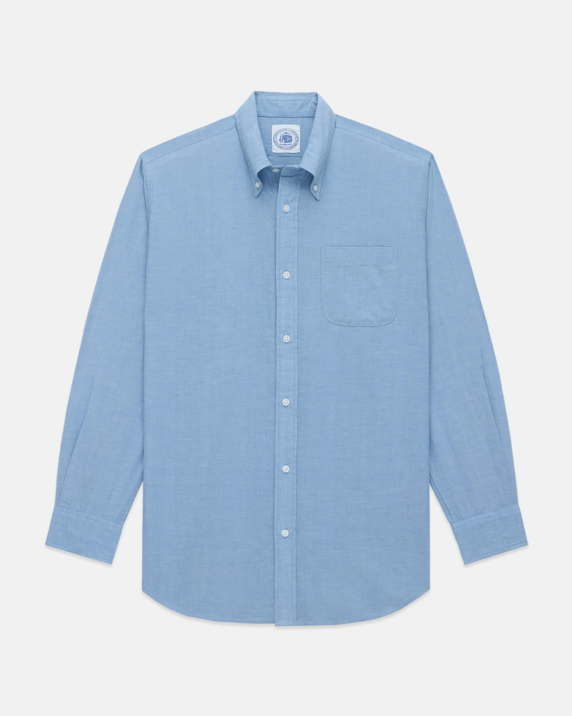 BLUE COTTON CHAMBRAY SHIRT