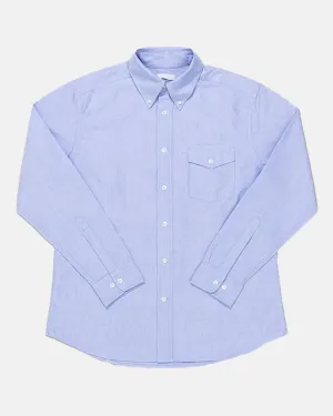 BLUE ENZYME-WASH OXFORD SHIRT - FLAP POCKET