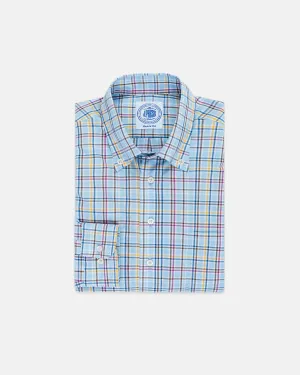 BLUE LARGE PANE COTTON SHIRT