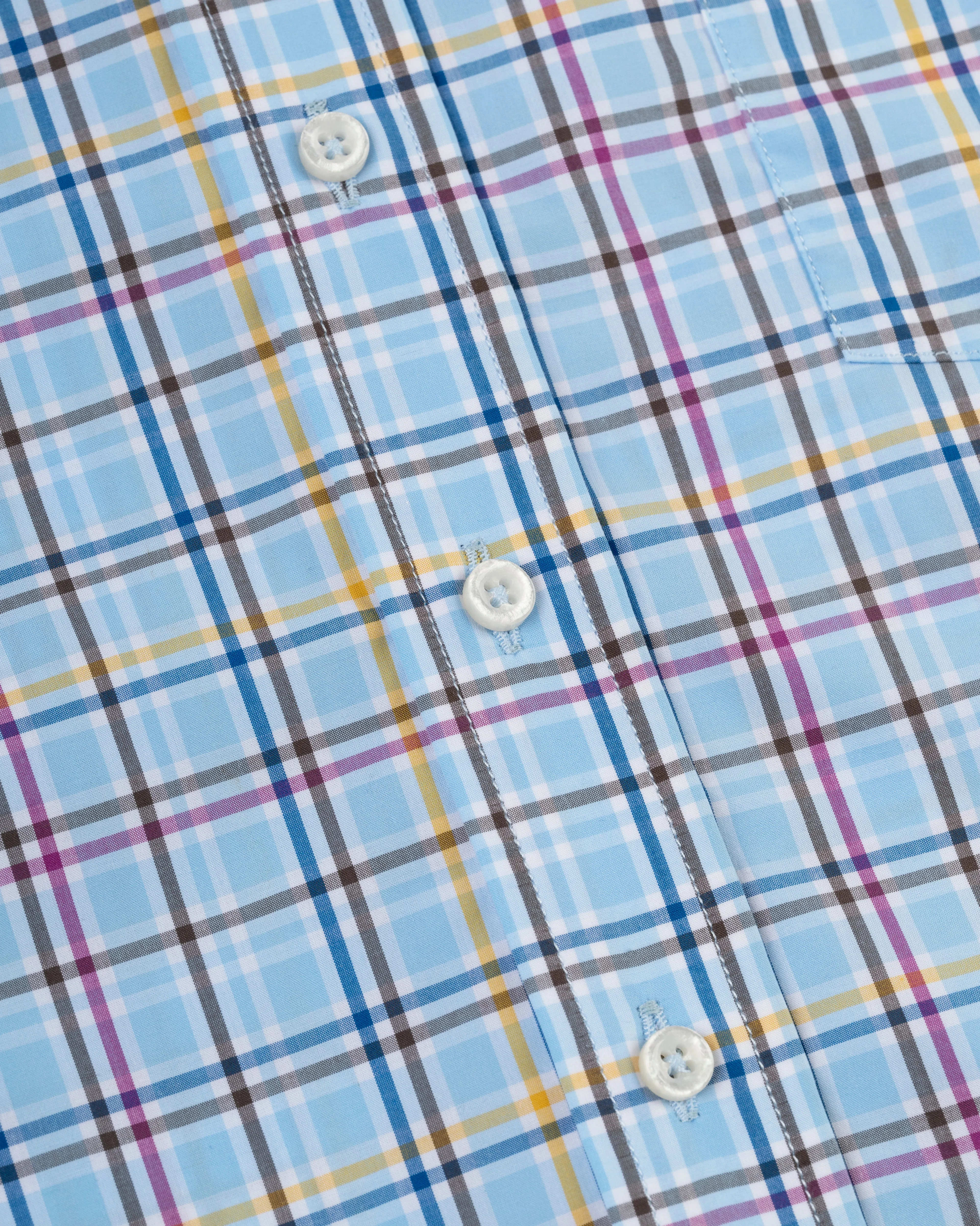 BLUE LARGE PANE COTTON SHIRT