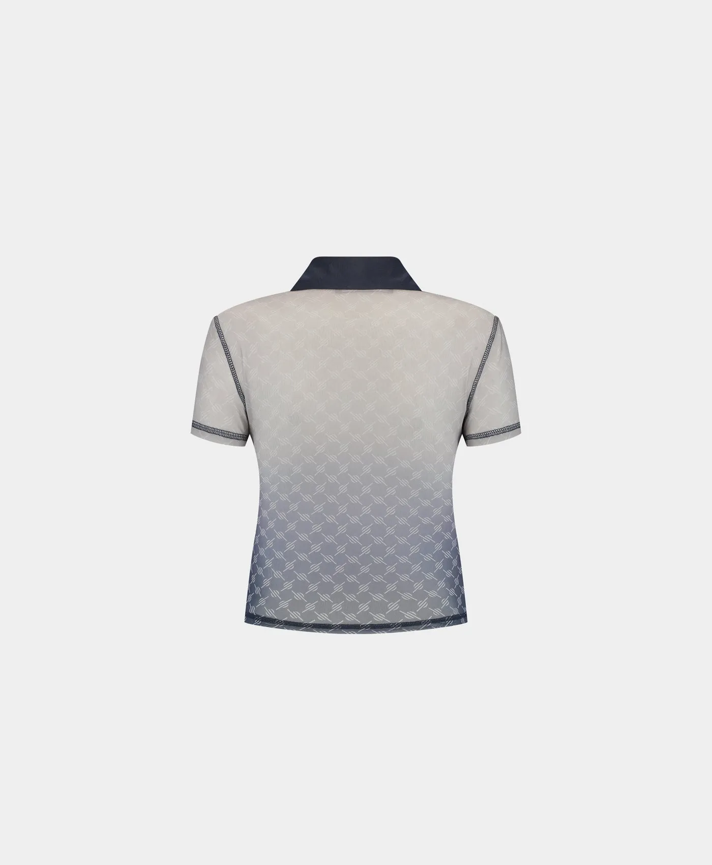 Blue Mesh Monogram Polo