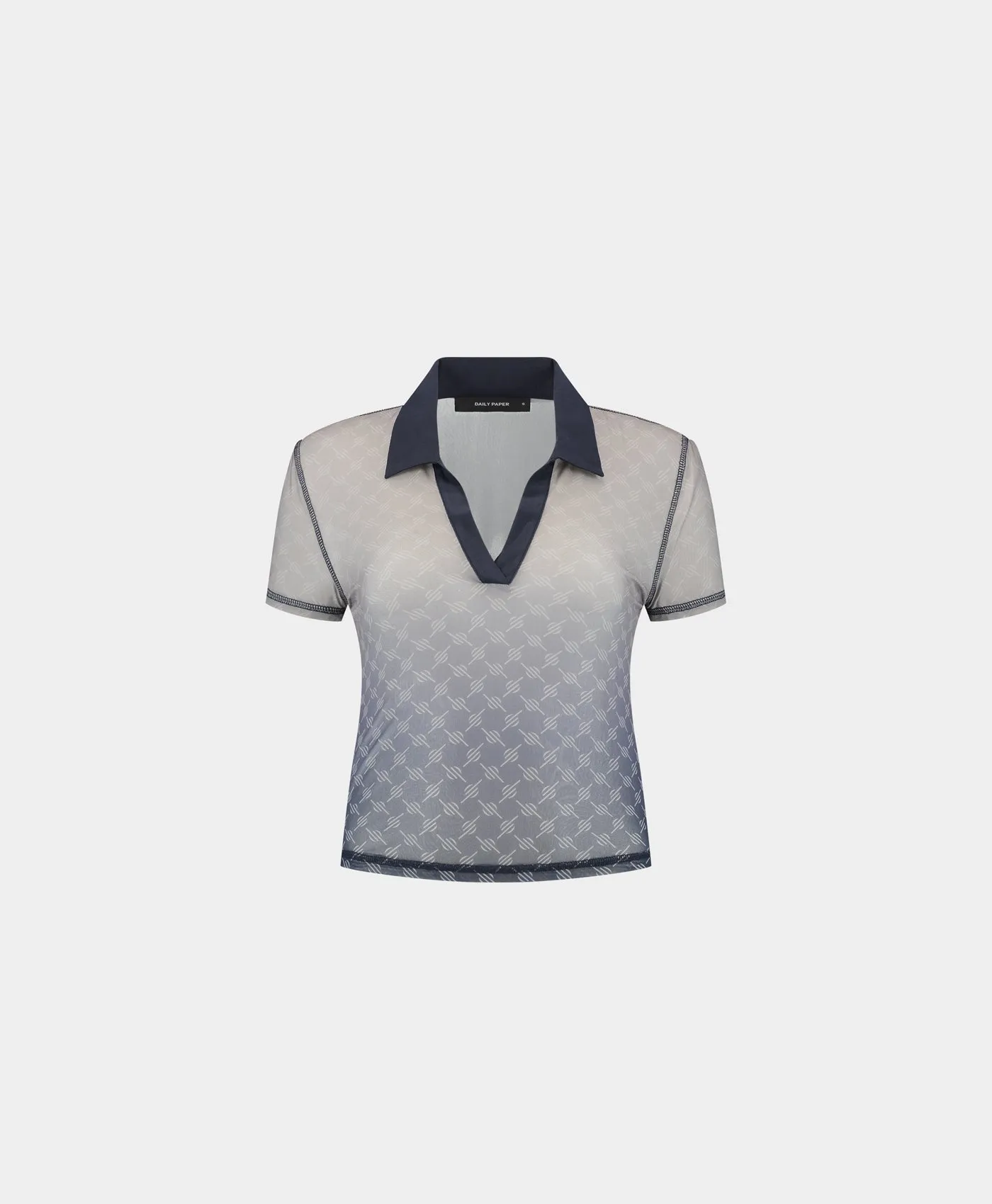 Blue Mesh Monogram Polo