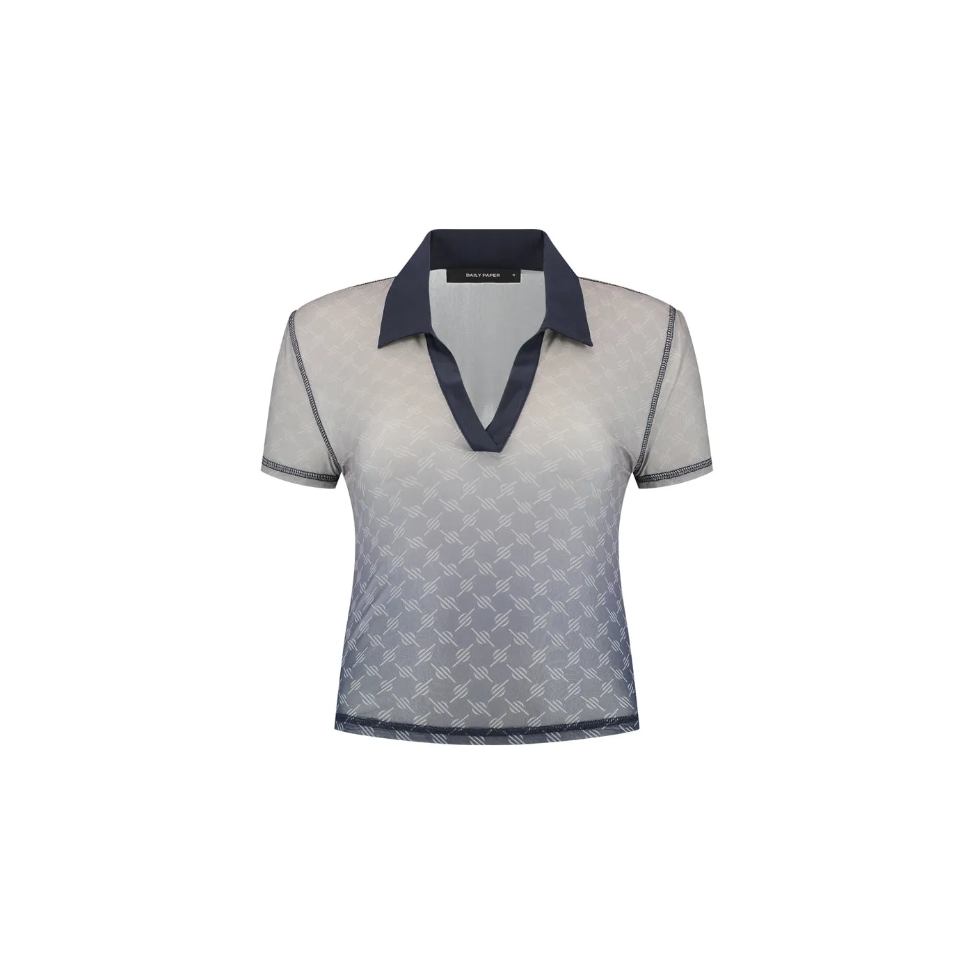 Blue Mesh Monogram Polo
