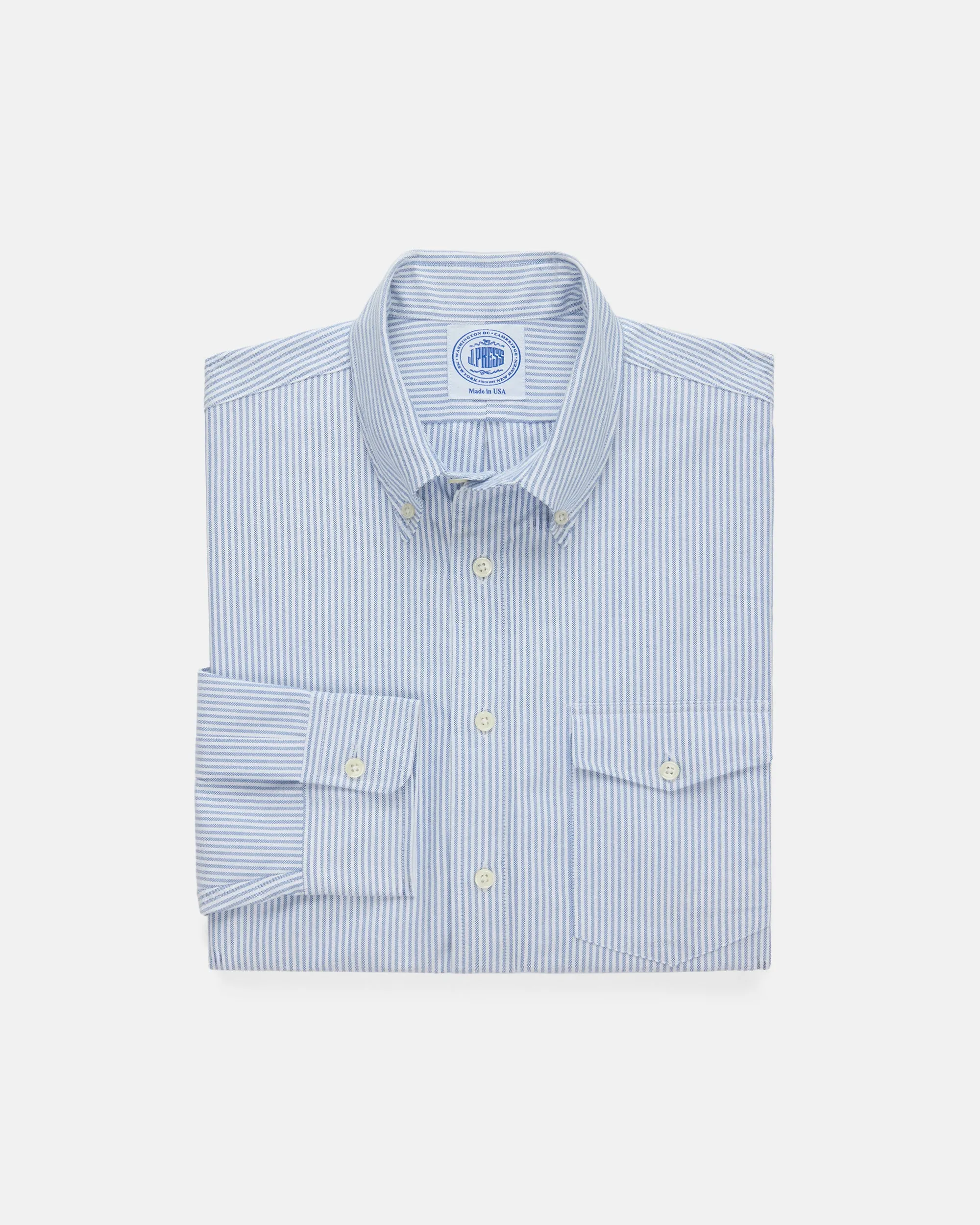 BLUE UNIVERSITY STRIPE OXFORD SHIRT - FLAP POCKET
