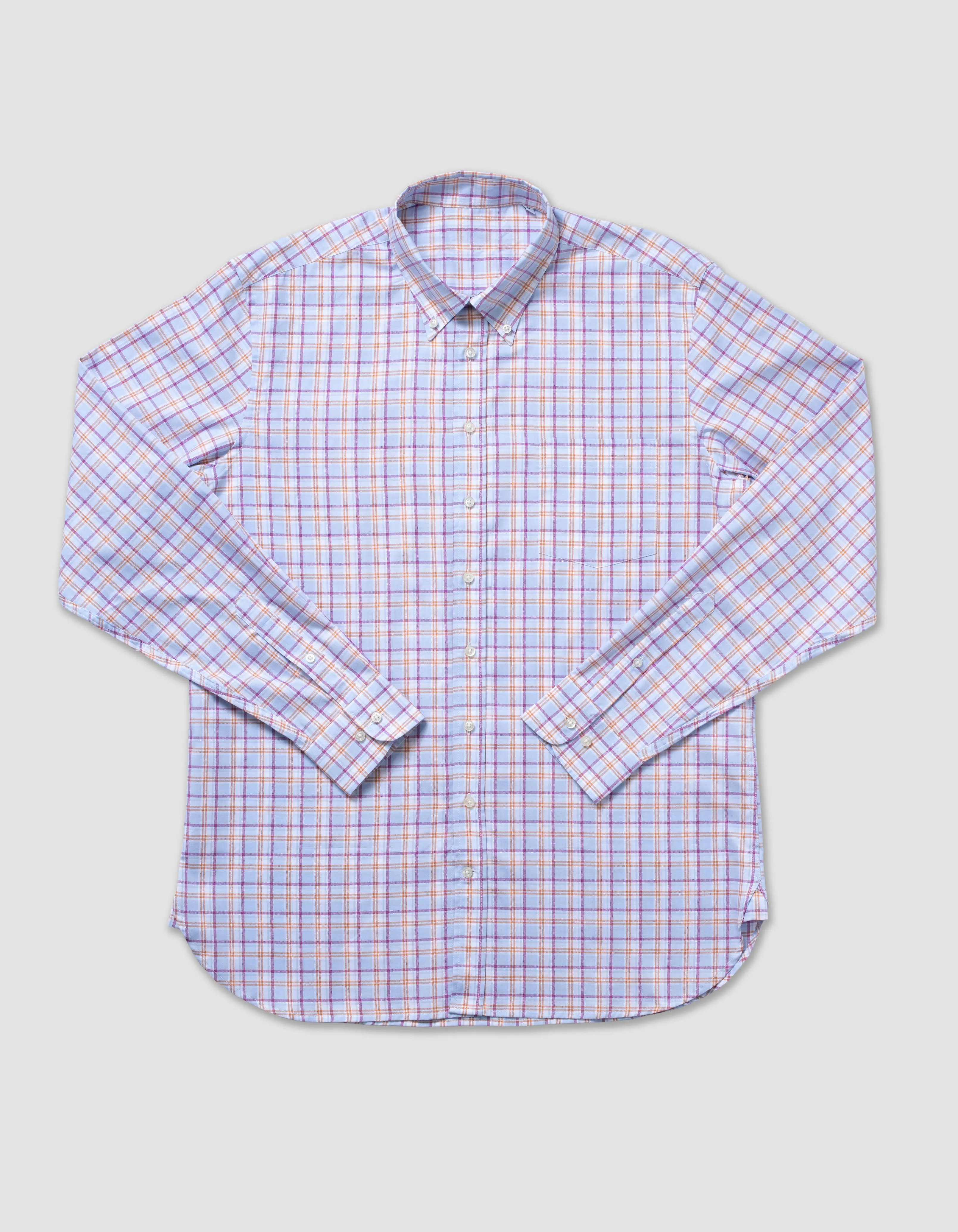 BLUE/ORNGE/PINK WINDOWPANE SHIRT