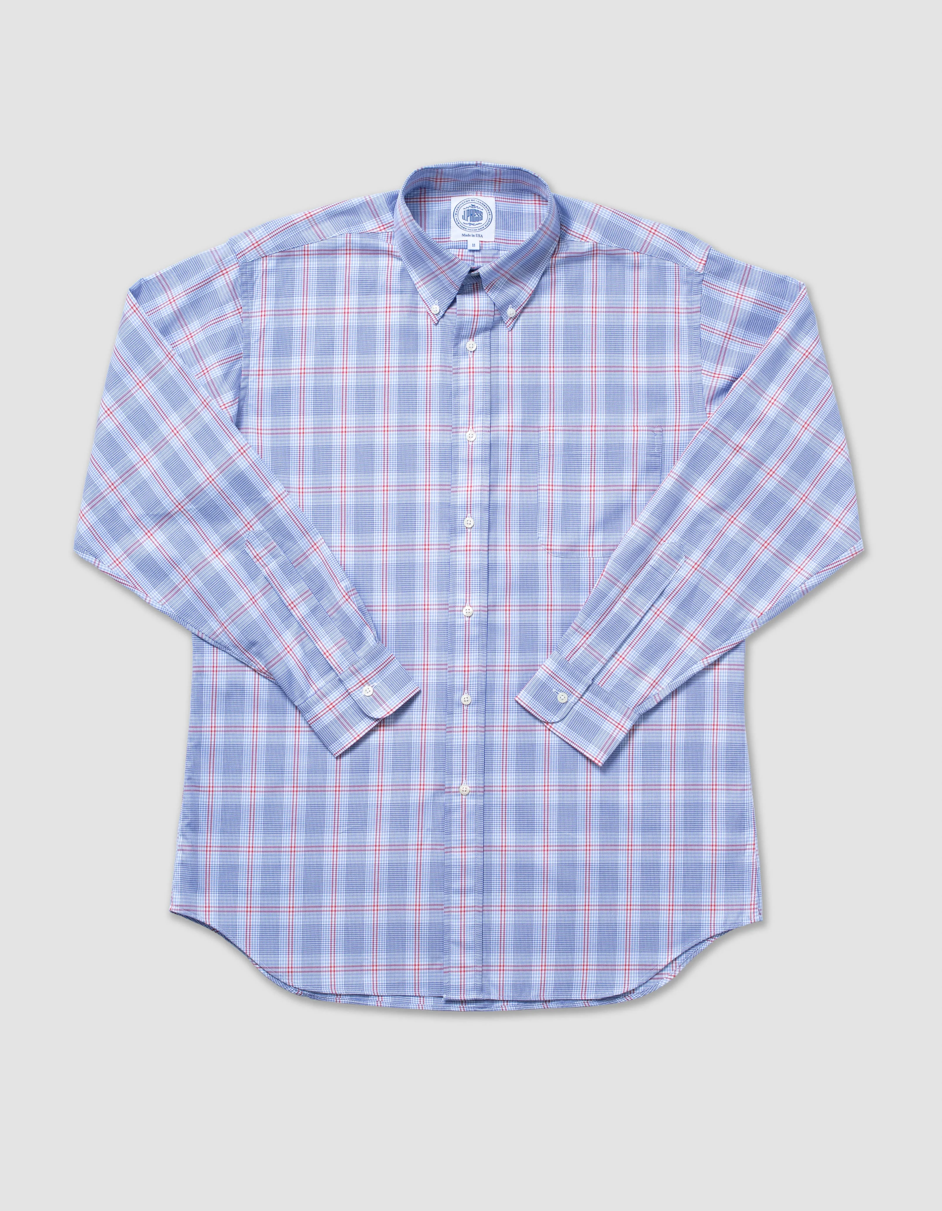 BLUE/RED LARGE WINDOWPANE SHIRT