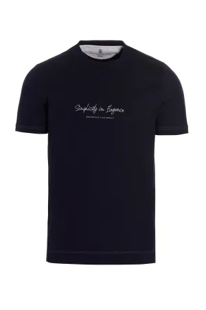 Brunello Cucinelli Logo Printed Crewneck T-Shirt