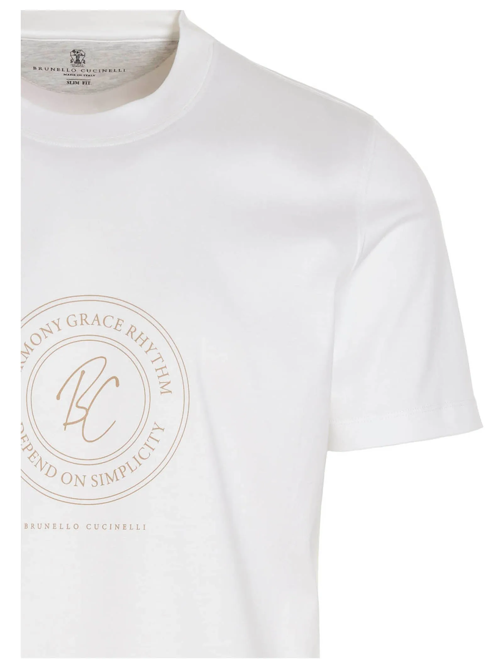 Brunello Cucinelli Logo Printed Crewneck T-Shirt