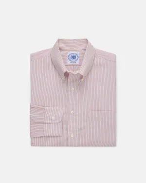 BURGUNDY HAIRLINE STRIPE DRESS SHIRT