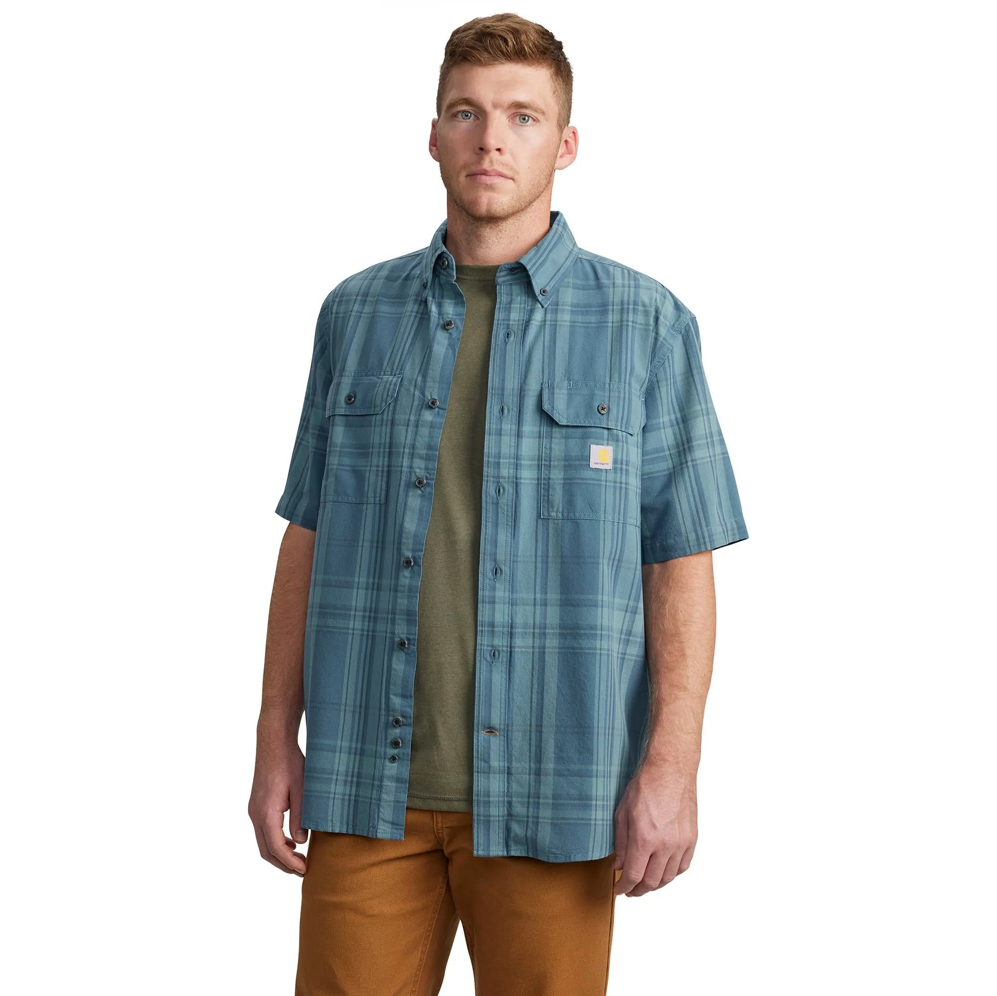 Carhartt Men's Loose Fit Midweight Button-Down Short Sleeve Work Shirt