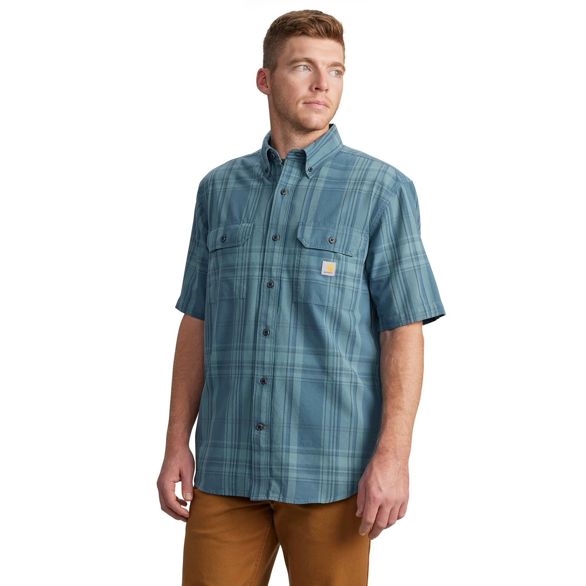 Carhartt Men's Loose Fit Midweight Button-Down Short Sleeve Work Shirt