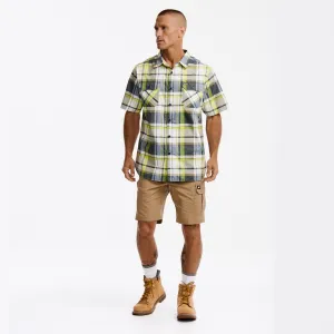 CAT Men's Plaid Button-Downp Short Sleeve Work Shirt