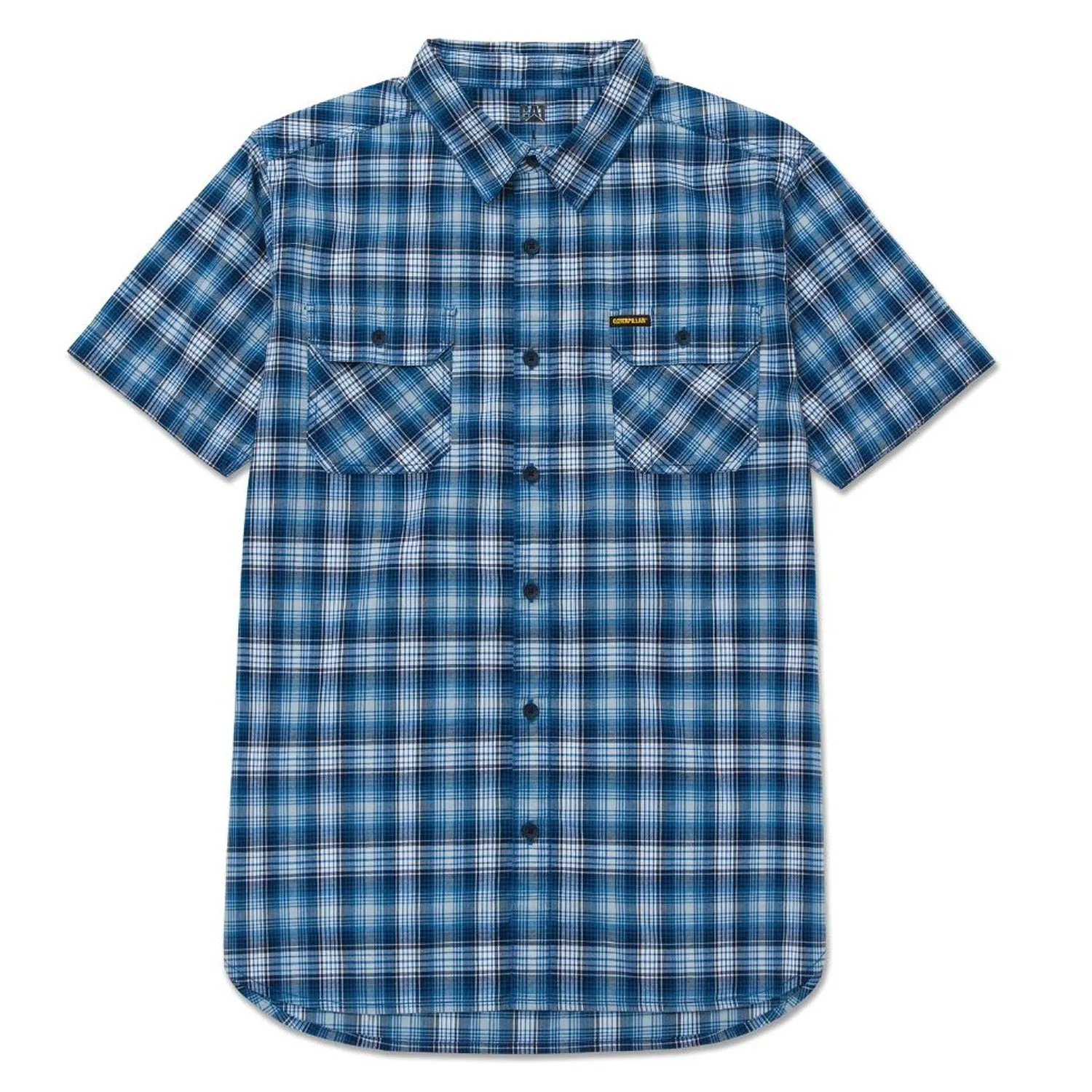 CAT Men's Plaid Button-Downp Short Sleeve Work Shirt