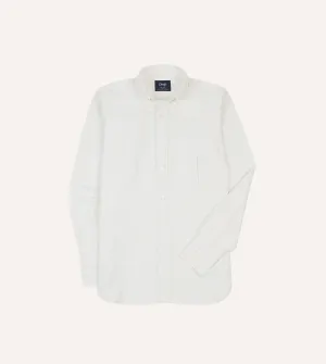 Cream Ticking Stripe Cotton Oxford Cloth Pocket Button-Down Shirt