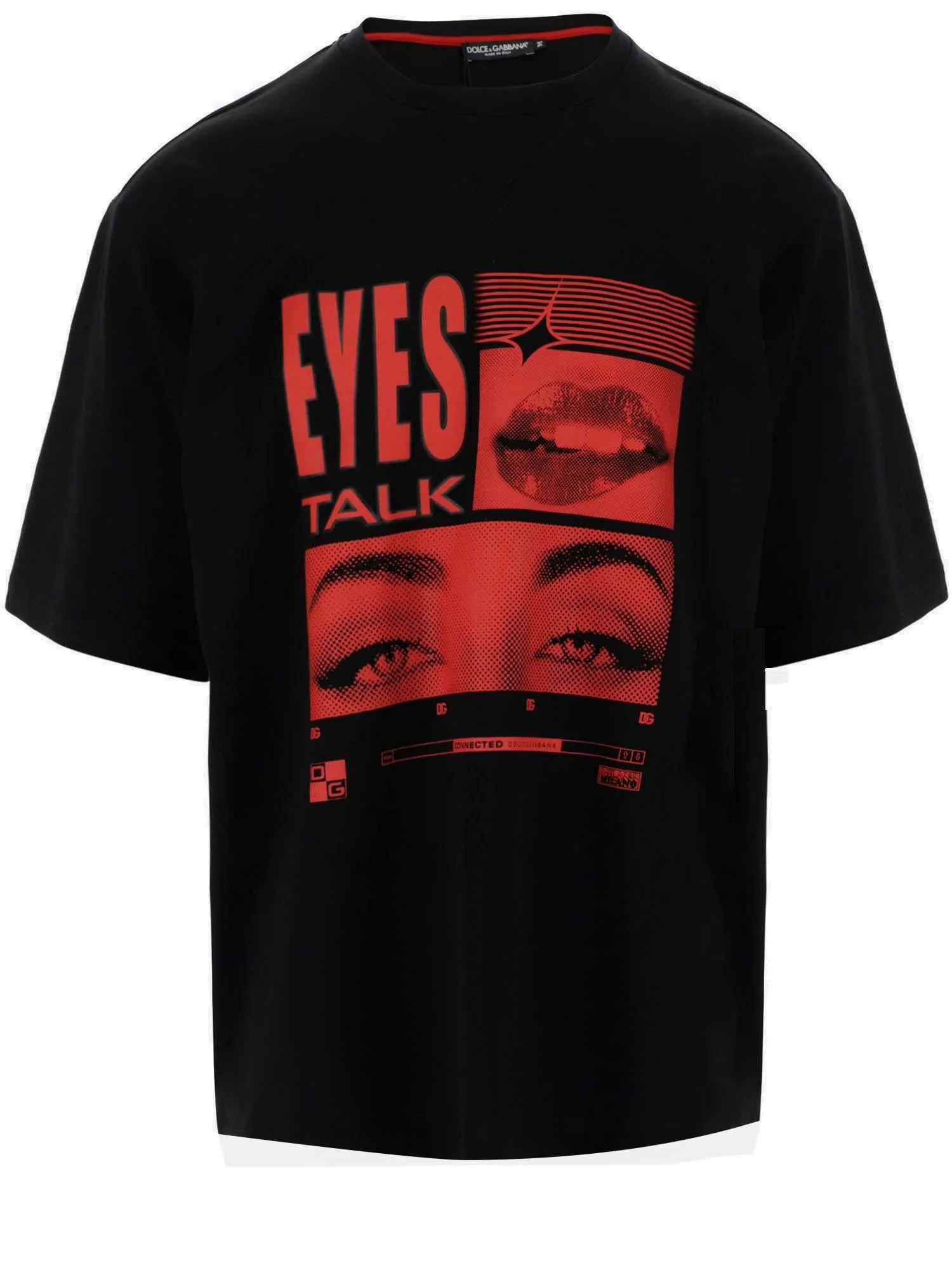 Dolce & Gabbana Eyes Talk Printed Crewneck T-Shirt