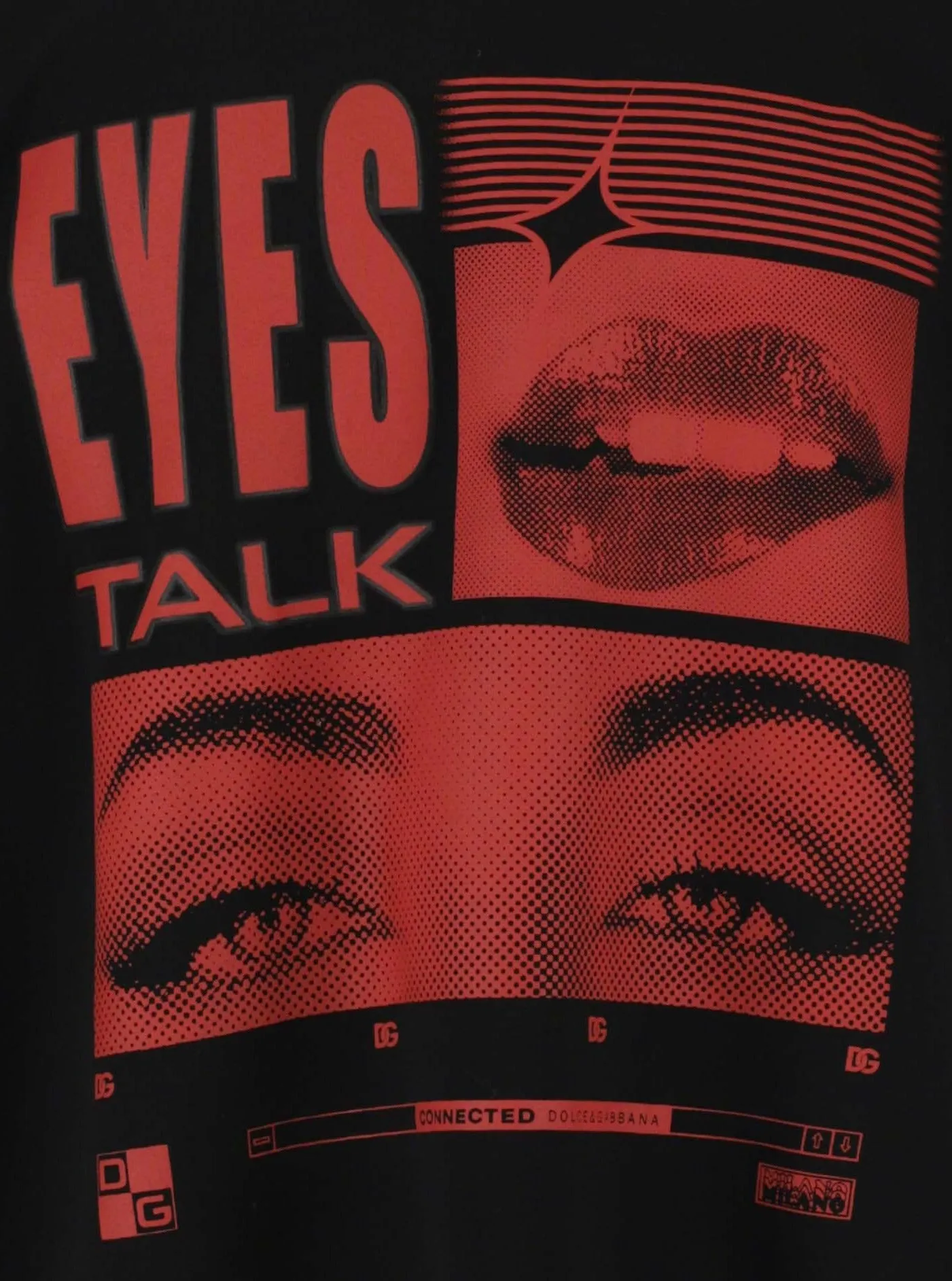 Dolce & Gabbana Eyes Talk Printed Crewneck T-Shirt
