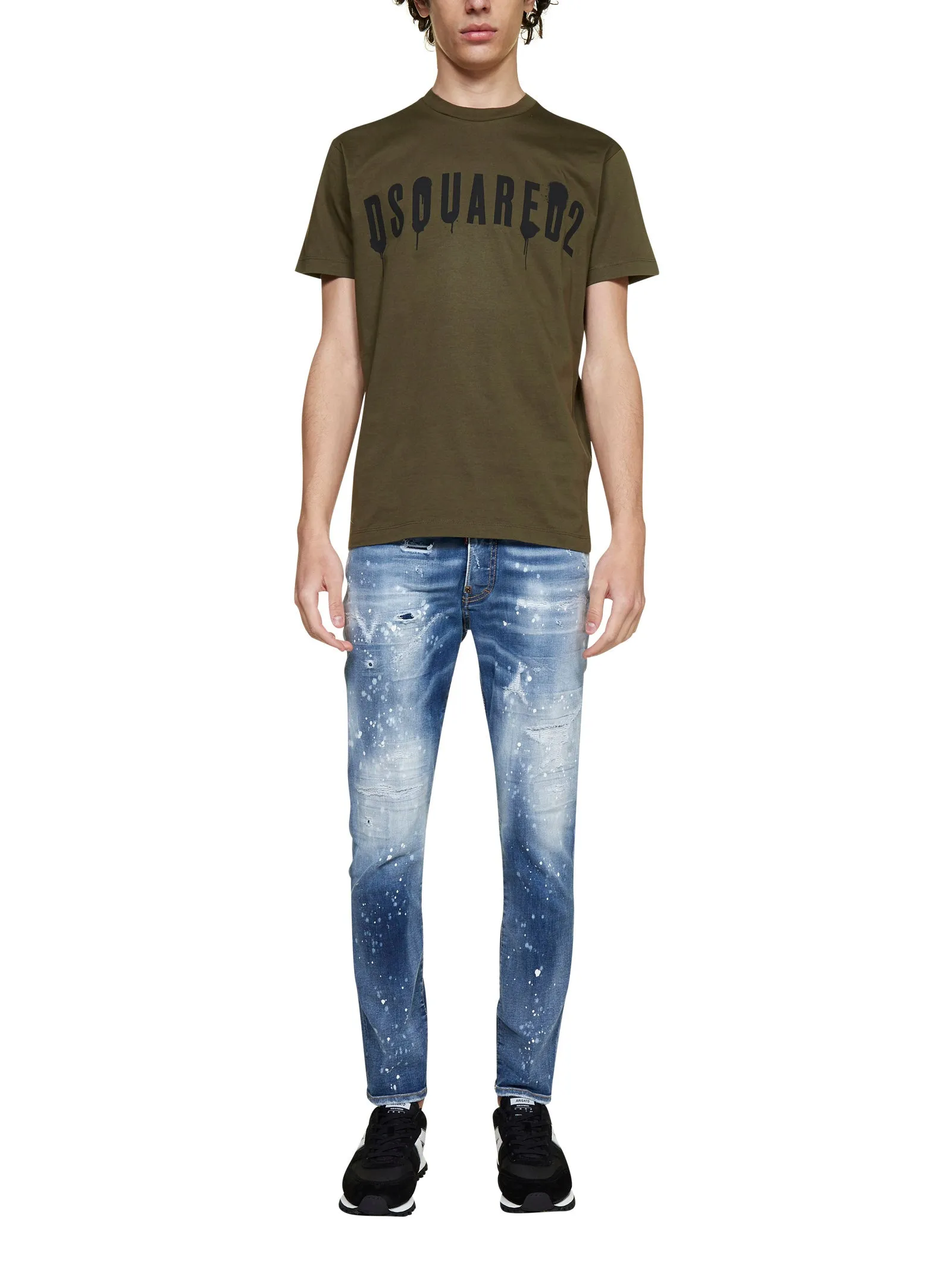 Dsquared2 Graffiti Printed Crewneck T-Shirt