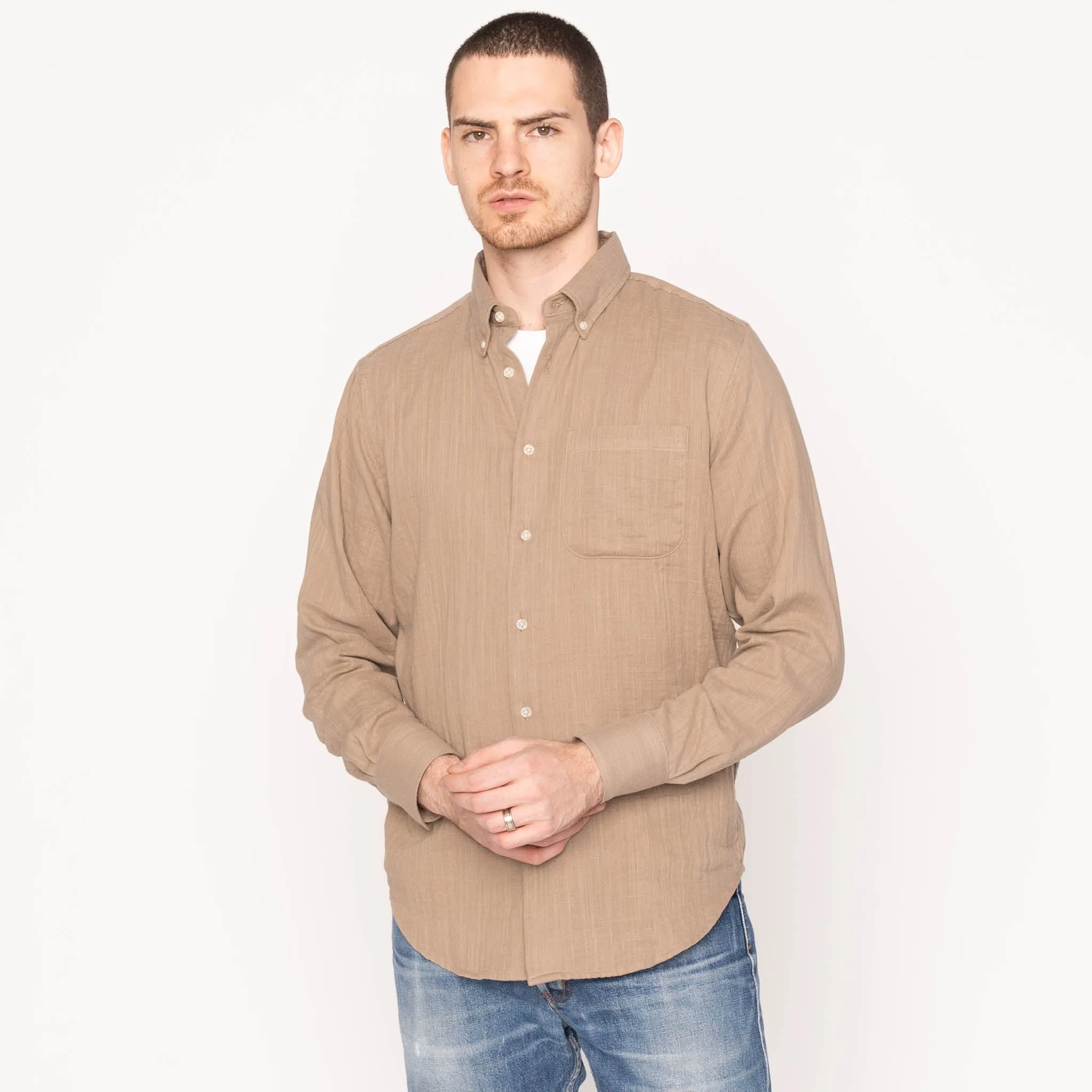 Easy Shirt - Double Weave Slub Gauze - Sand
