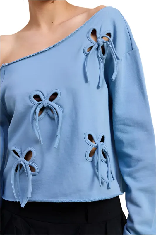 Emory Park ONE SHOULDER FRENCH TERRY SWEATSHIRT WITH CUTOUT DETAIL