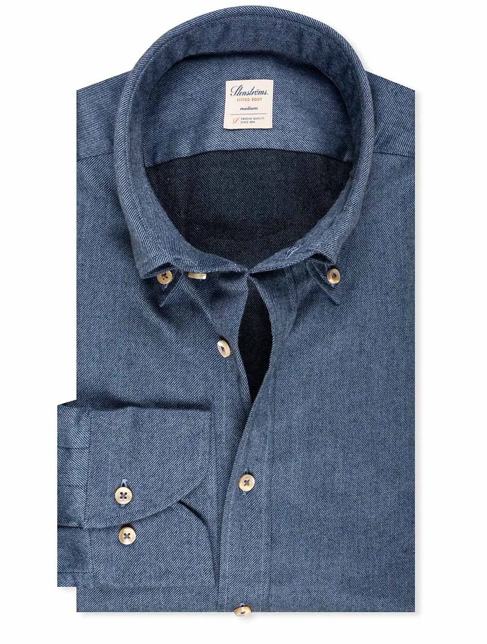 Flannel Fitted Shirt Navy