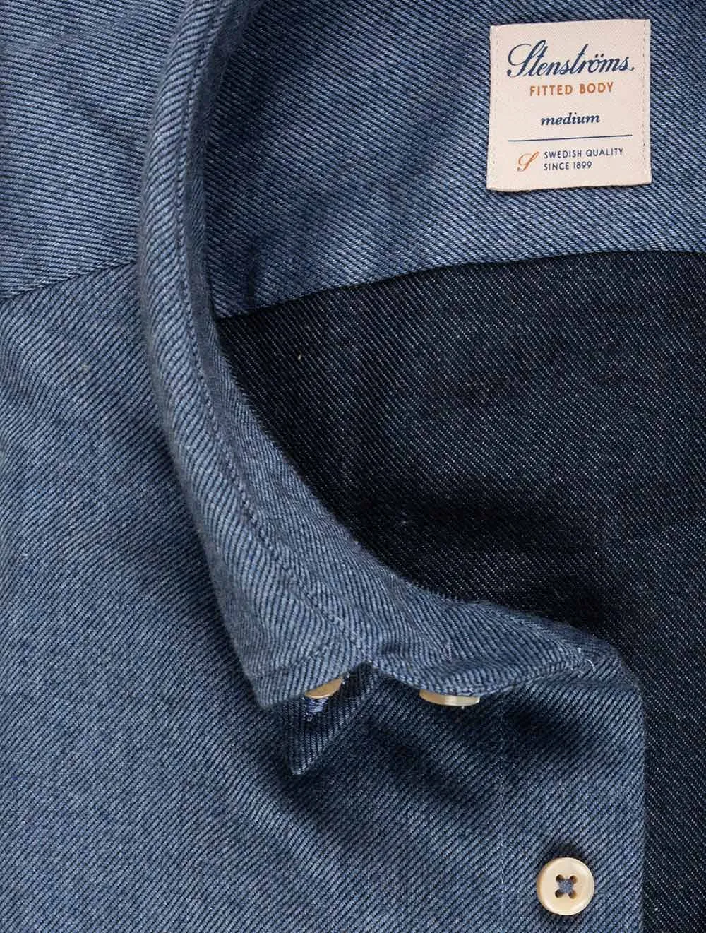 Flannel Fitted Shirt Navy