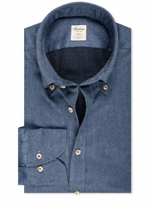 Flannel Fitted Shirt Navy