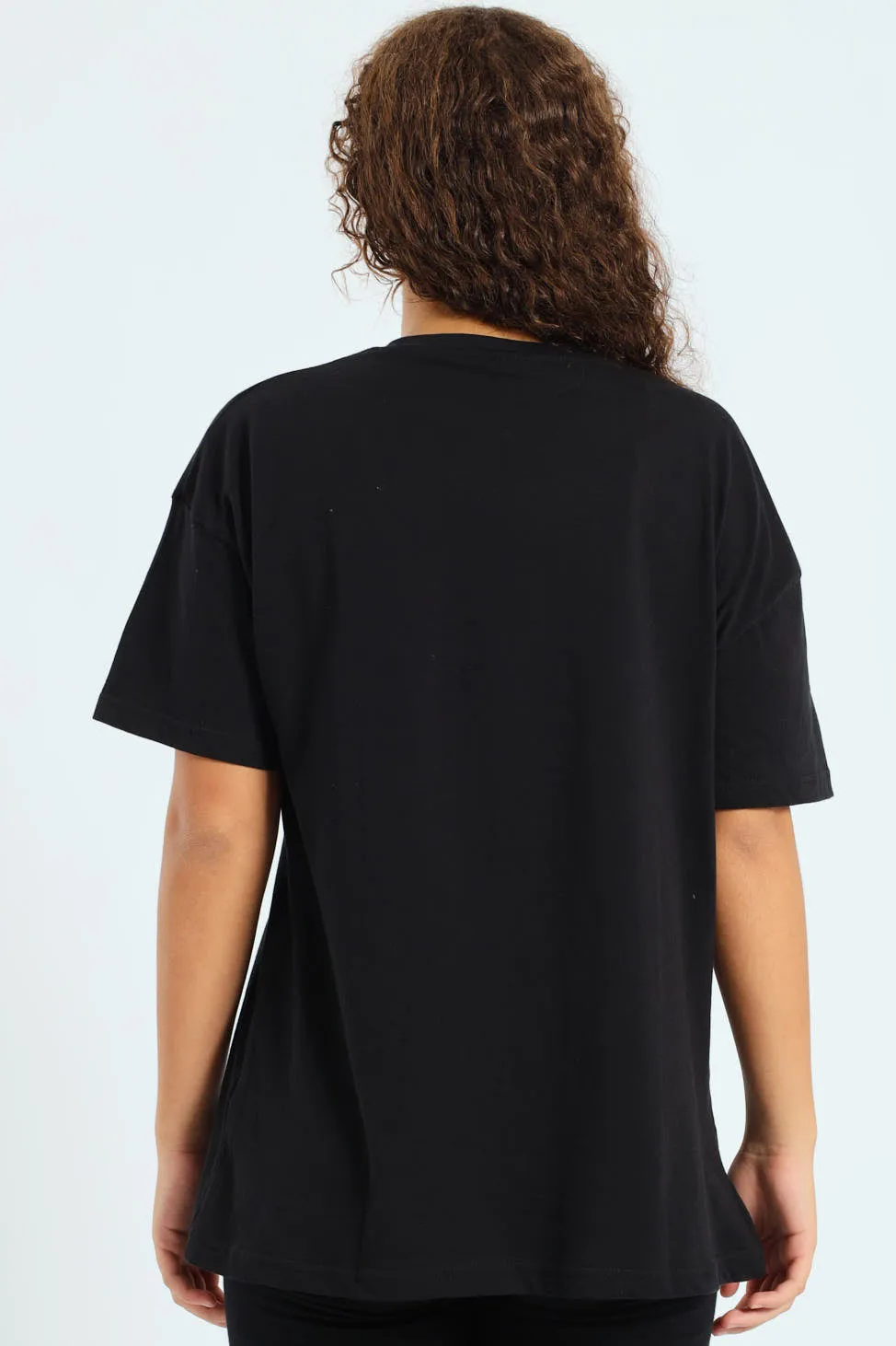 Girls Gossip Girl Oversized Tee - Black
