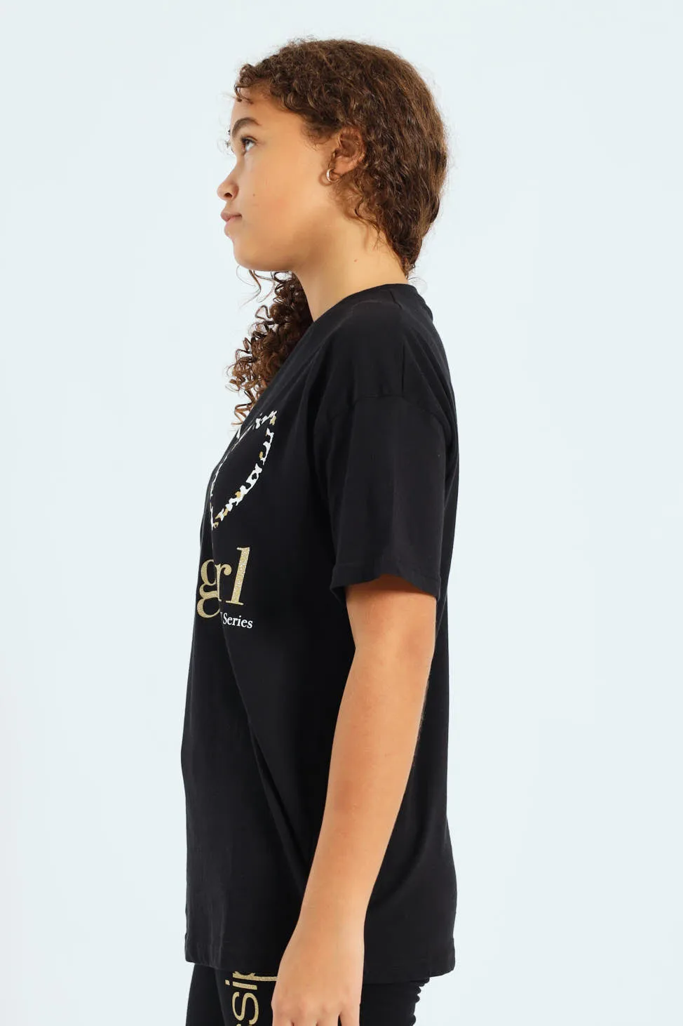 Girls Gossip Girl Oversized Tee - Black