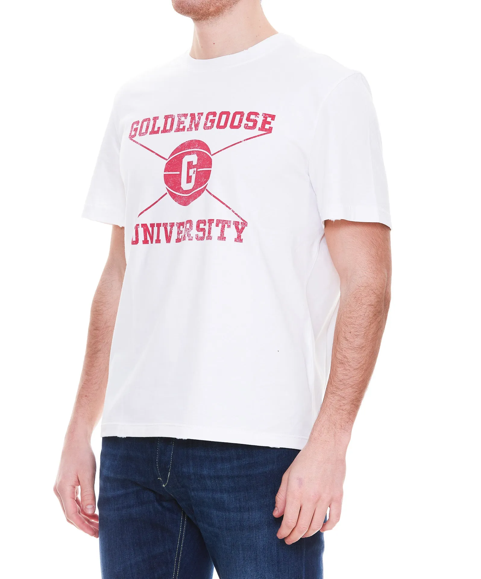 Golden Goose Deluxe Brand Logo Printed Crewneck T-Shirt