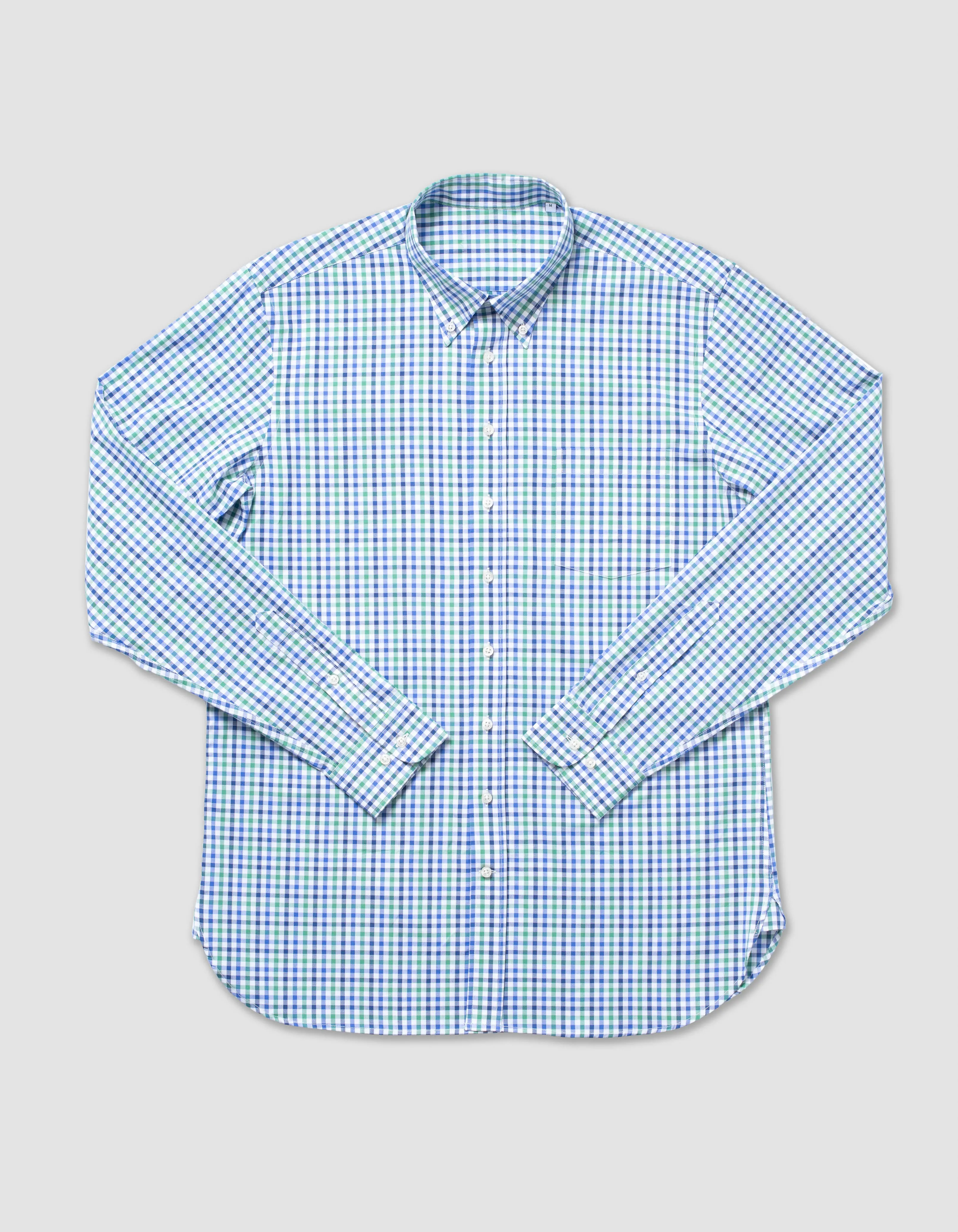 GREEN/BLUE GINGHAM SHIRT