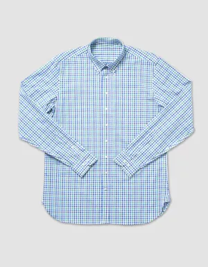 GREEN/BLUE GINGHAM SHIRT