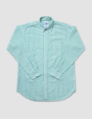 GREEN/WHITE CANDY STRIPE SHIRT