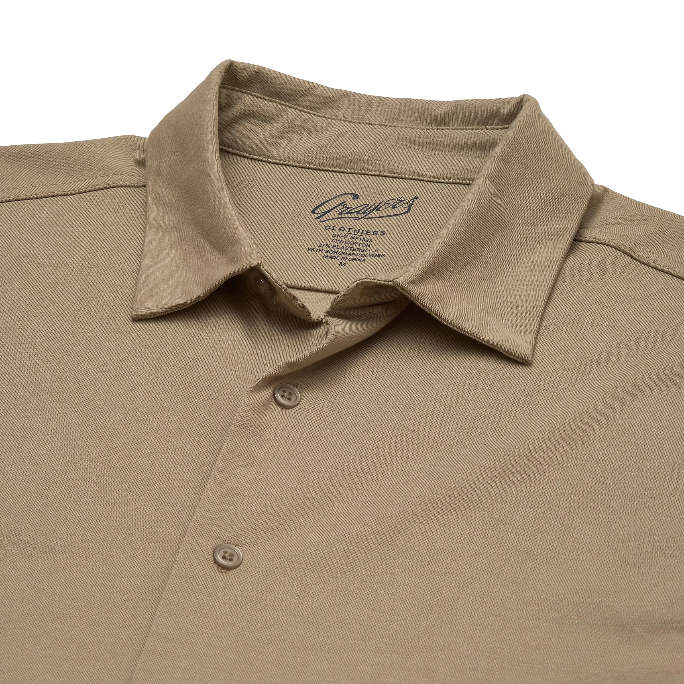 Hackett Cotton Sorona Knit Shirt - Dune