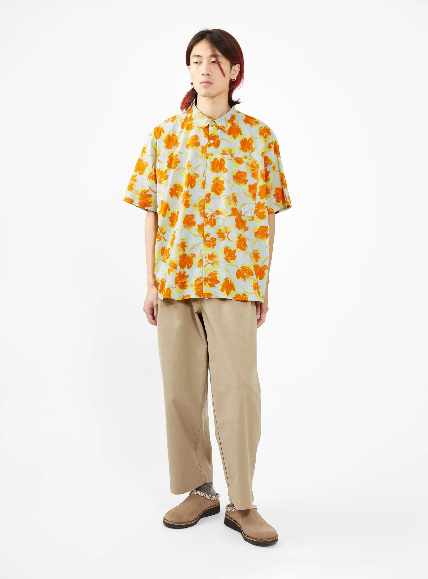 Home Party Short Sleeve Shirt Orange