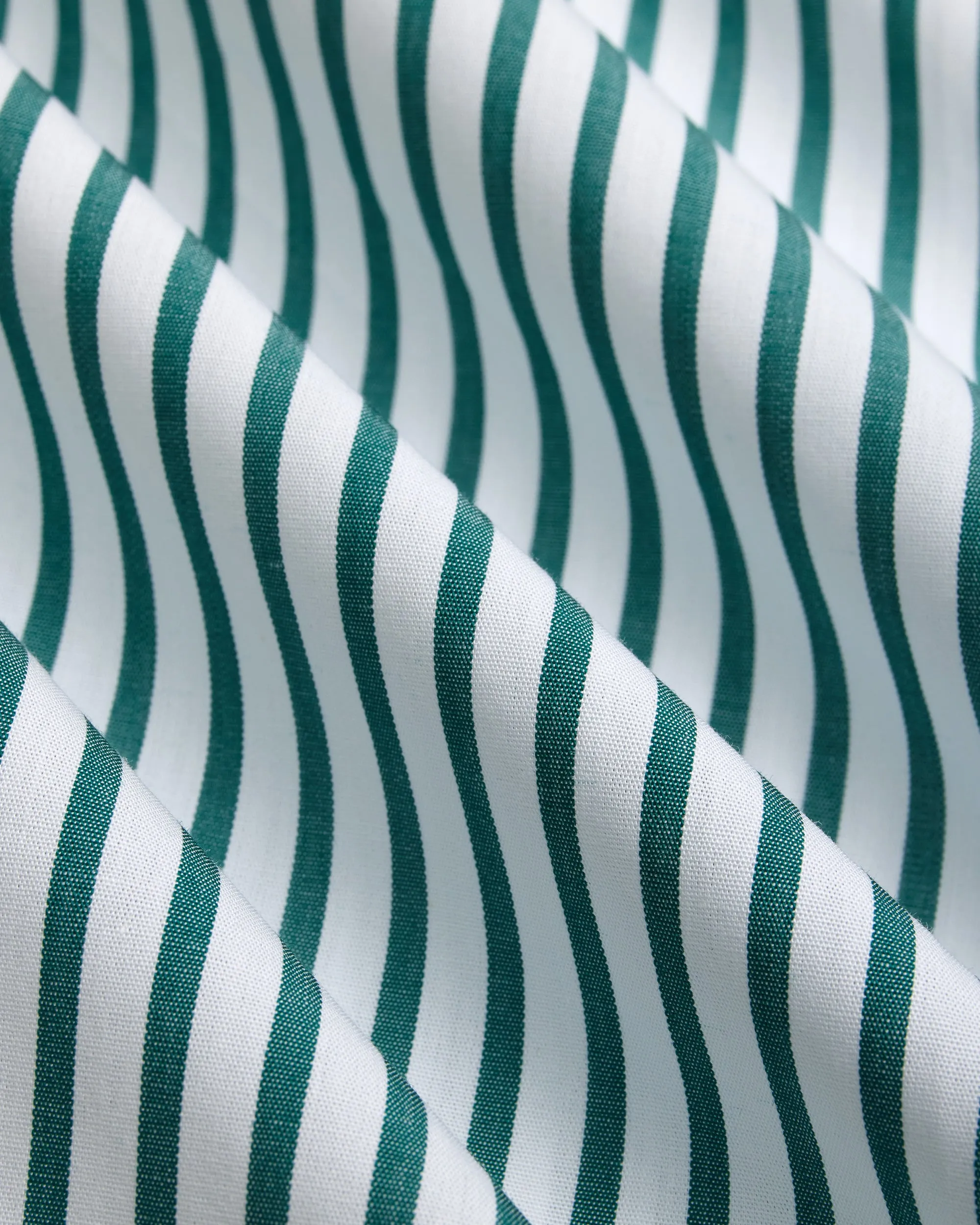 HUNTER GREEN BUTCHER STRIPE DRESS SHIRT