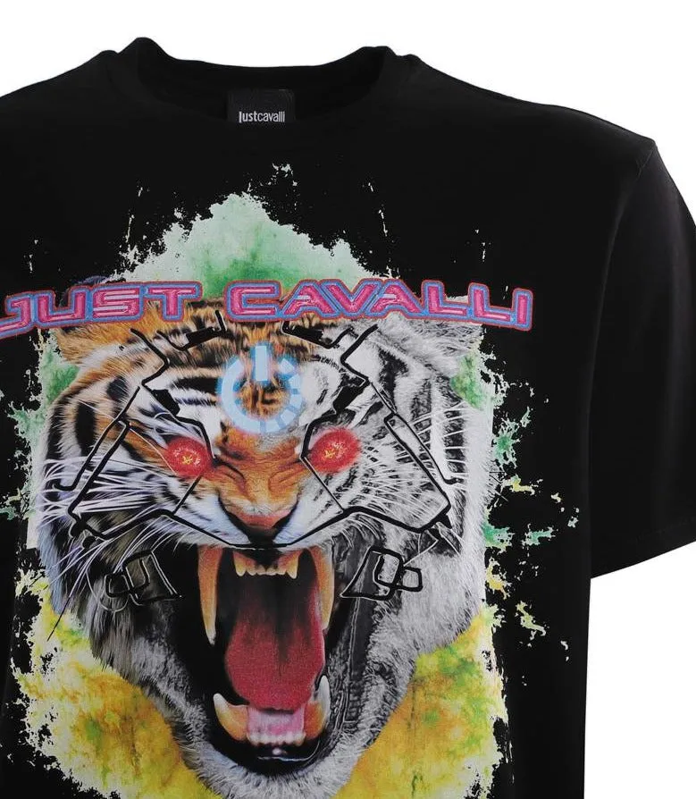 Just Cavalli Tiger Printed Crewneck T-Shirt