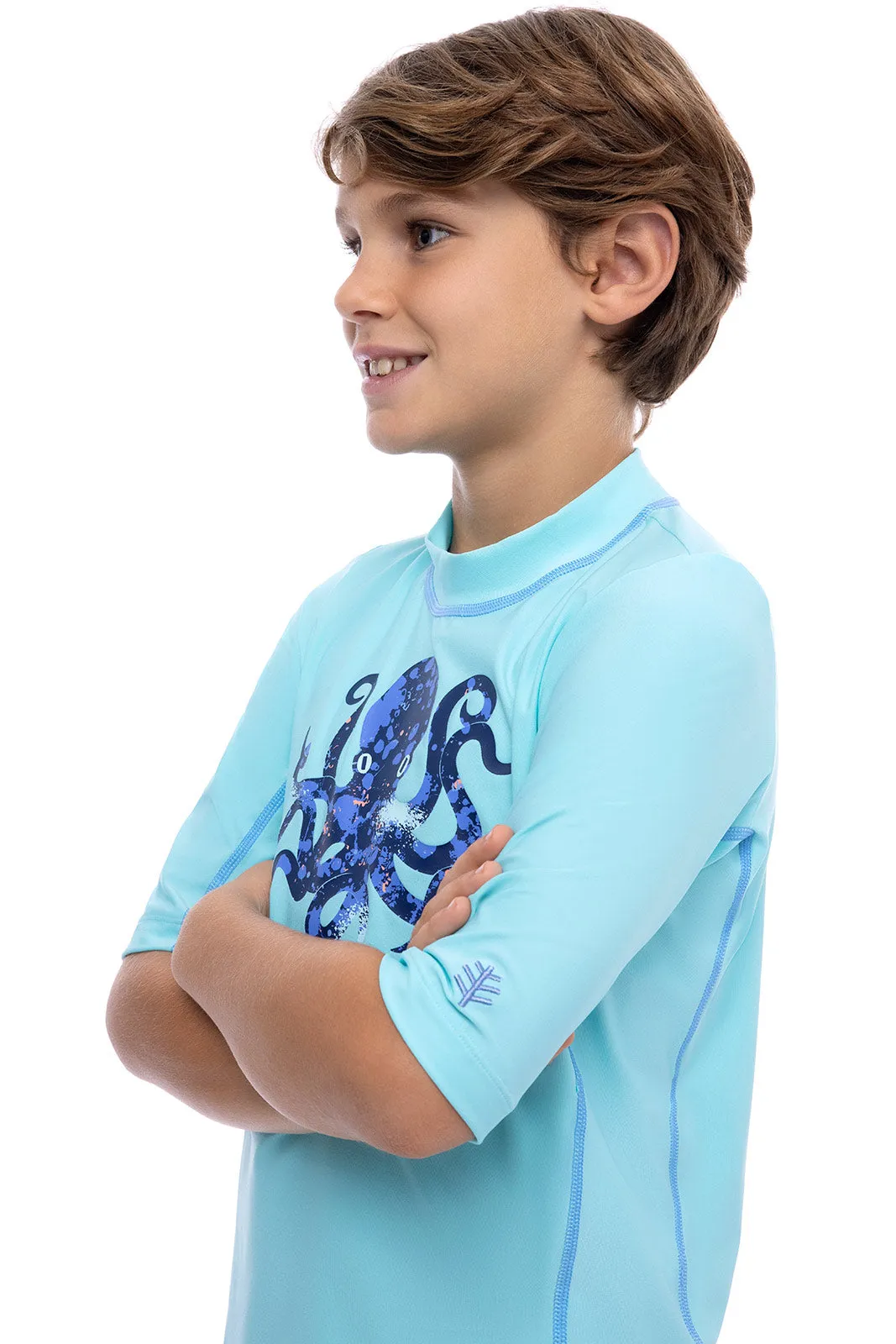 Kid's Sandshark Short Sleeve Surf Shirt | Coastal Blue
