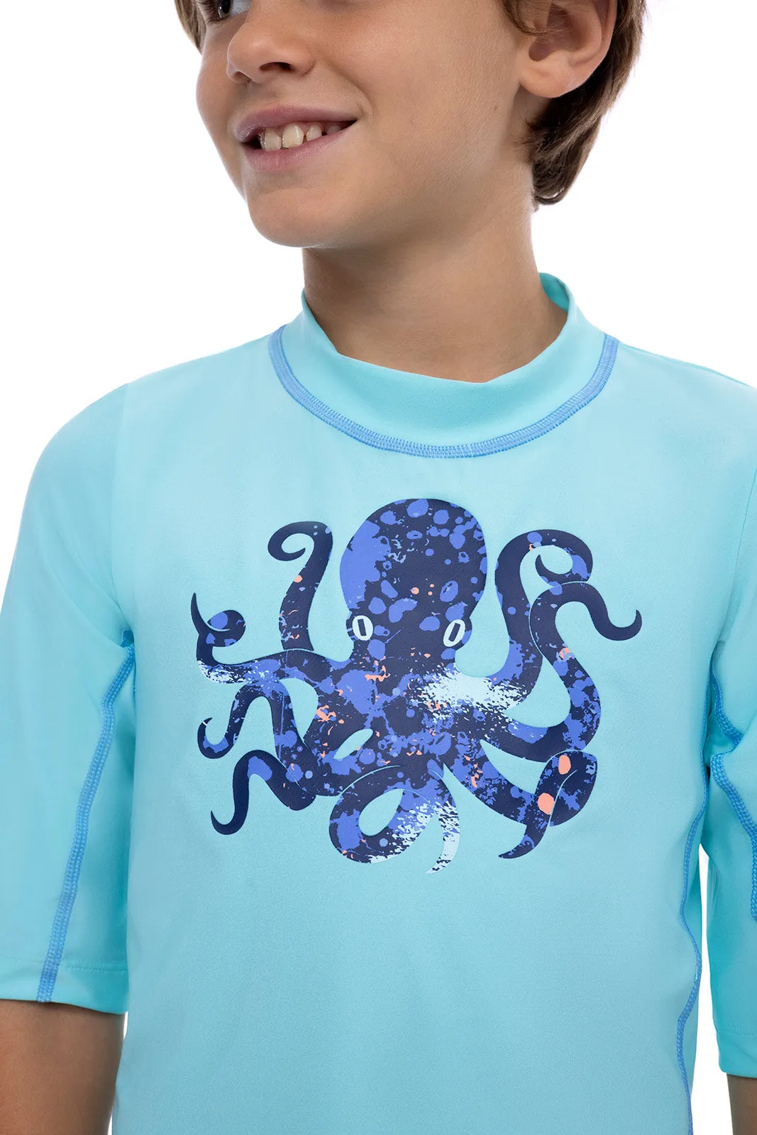 Kid's Sandshark Short Sleeve Surf Shirt | Coastal Blue