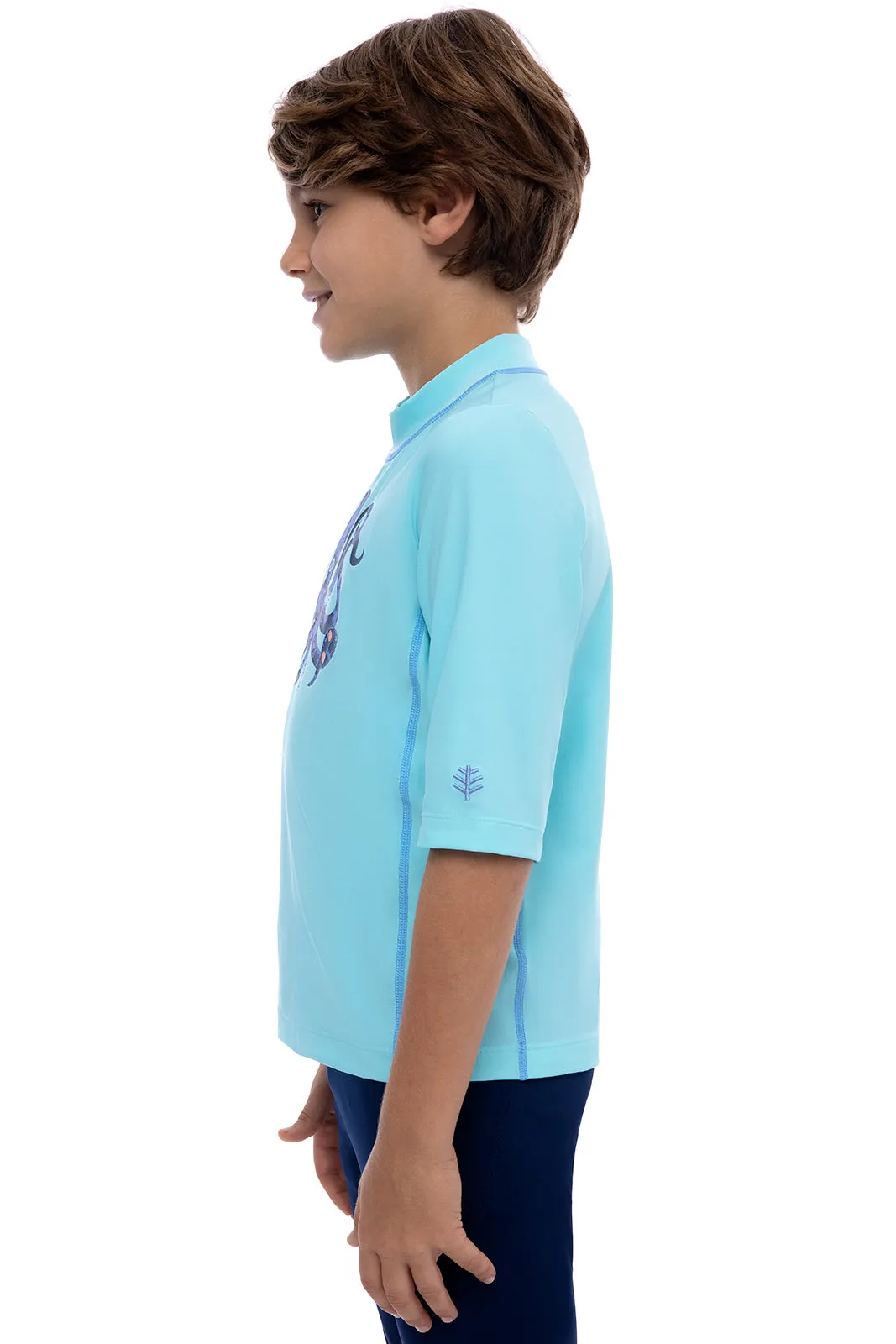 Kid's Sandshark Short Sleeve Surf Shirt | Coastal Blue