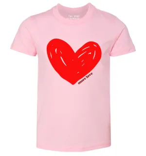 Kids   Toddler Big Heart 'more love' Pink Tee